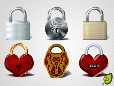 Lock icons - free psd png
