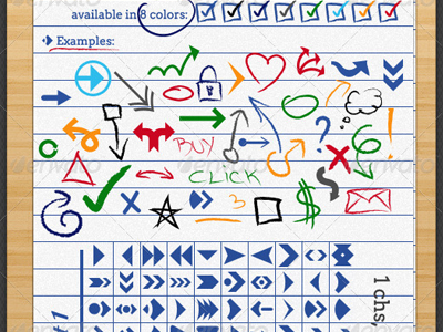 300 Arrows and Hand Draw Custom Shapes and Symbols