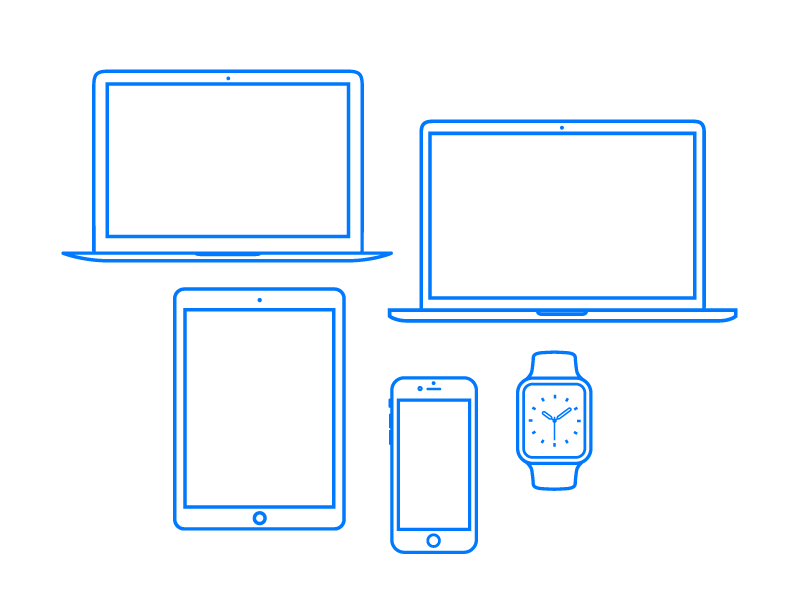 Apple Products apple design drawing illustration illustrator ipad iphone line macbook products watch