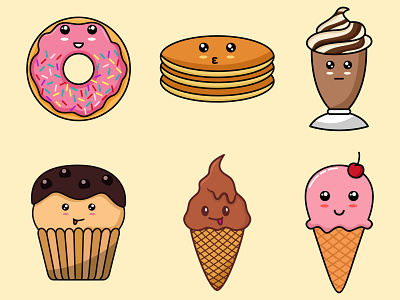 Cute illustration object food design food cute food object ice cream illustration logo design vector vector foot