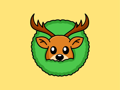 Vector illustration of cute deer head celebrating christmas day animal deer deercute illustration logo design vector vectoranimal