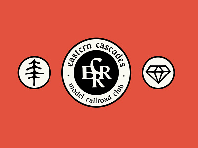 Eastern Cascades Model Railroad club branding design icon illustration logo typography