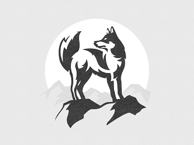 Wolf Illustration animal animal art branding design icon illistration inked logo minimal mountain nature shadow vector wolf