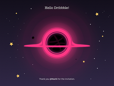 Hello Dribbble! black debut dribbble hole space