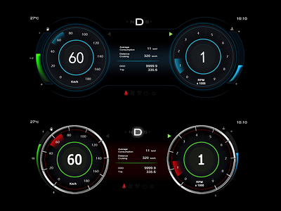 Car Cluster Meters cluster meter design ui ux