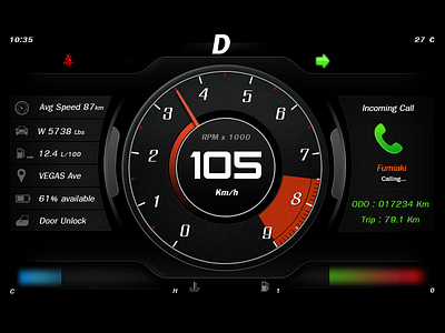 Single Gauge Cluster meter cluster meter design ui ux