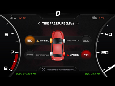 Tire Pressure cluster meter design infotainment ui ux