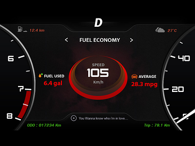 Fuel Economy cluster meter cluster meter design infotainment ui ux