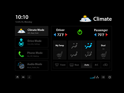 Climate control design infotainment ui ux