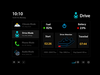 Drive Mode design infotainment ui ux