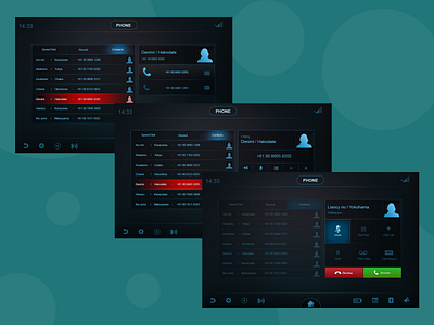 Infotainment Model 2 Phone design infotainment ui ux