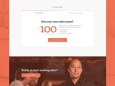 Goodcall homepage clean flat homepage landing marketing orange proxima startup tisa