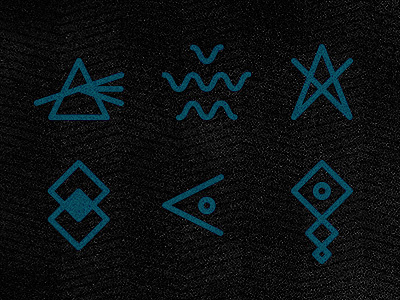 Percepticons dark icons masonry texture