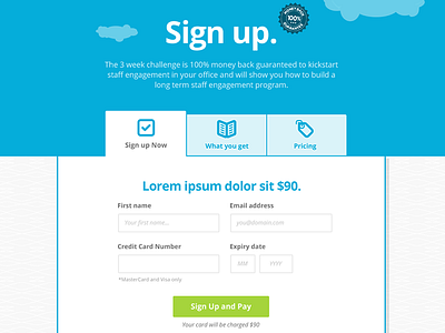 Sign Up blue clean opensans signup wooboard