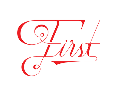 First - Sketch first lettering red script typography