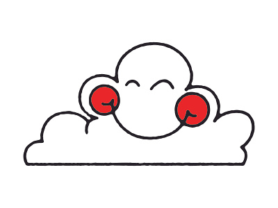 Happy Cloud black blush character child cloud friendly happiness happy illustration nature rainbow red smile white