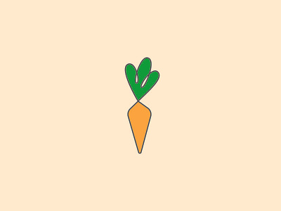 Carrot bunny carrot green illustration monoline orange rabbit vegetable veggies