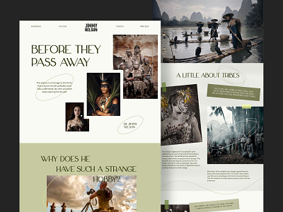 Jimmy Nelson — Landing Page design landing landing page page photographer travel tribes ui