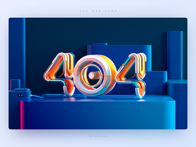 404 web page 3d 404 404 error blue c4d glass light number orange web web page website wire