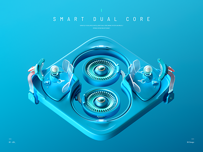 Ai - Smart Dual Core 3d ai assembly line automation c4d circuit core engine future intelligent machine oc robot screen technology