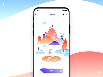 Outdoor party APP app illustration life make friends mountaineering on foot outdoor outside party social ui