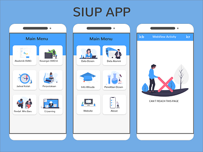 SIUP APP DESIGN android app design android app development app application design flat icon illustration