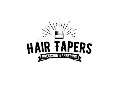 Hair Tapers Logo barber barber logo brush cut fade logo taper