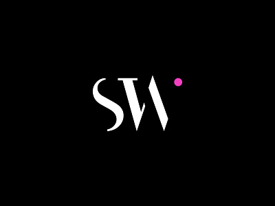 SW dot hair studio lettermark letters logo pink salon sw