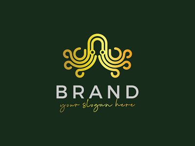 Luxury Octopus Logo abstract animal elegant graphic icon identity illustration jewelry line logo luxury nature octopus sea seafood symbol template tentacle underwater vector