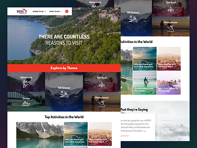 Tourism Destination design flat ui web website