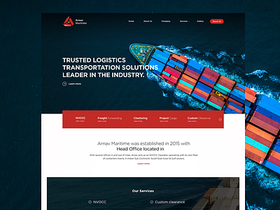 Logistic Transport Services design flat ui web website