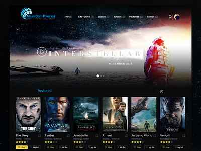 online movies watching websites design flat type typography ui ux web website