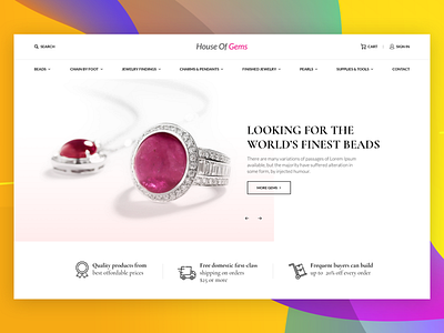 Jewelry Portal clean design ecommerce flat home page jewelry portal landing design landing page typography ui ui deisgn ux web web deisgn website works