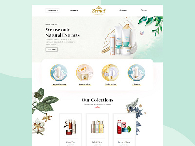 Cosmetics products beauty product clean design clean ui colorful design cosmetics design cosmetics home page cosmetics products cosmetics products wedsite flat home page home page design home screen landingpage uidesign webdesign