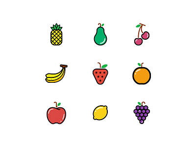 The Frooti Iconset apple avocado banana cherry freebie frooti grapes icons lemon orange pineapple strawberry