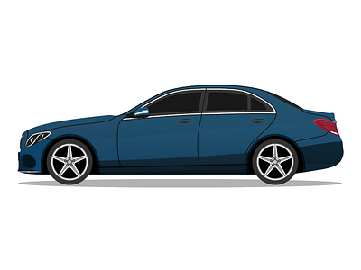 Car illustration. car illustration luxurious mercedes sedan sideview wheels