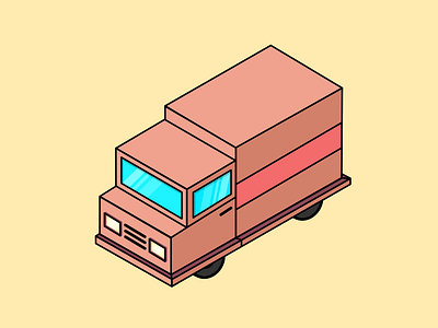 Isometric truck illustration 3d automobile illustration isometric khuzema sketch truck