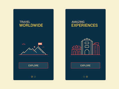 Travel App Onboarding flat illustration login mobile onboarding register signin signup travel ui prototype ux ui registration