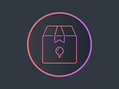 Inventory Management App Icon 3 box courier icon illustration inventory ios khuzema logo magnifier management neon parcel