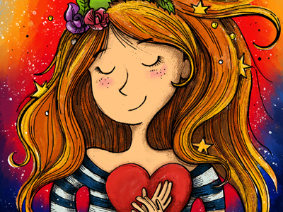 Listen to your heart (final version) coloring digital heart illustration photoshop wacom