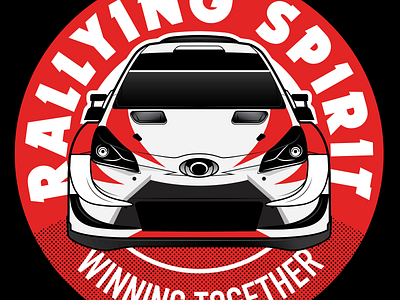 Toyota Yaris "rallying spirit" apparel illustration vector