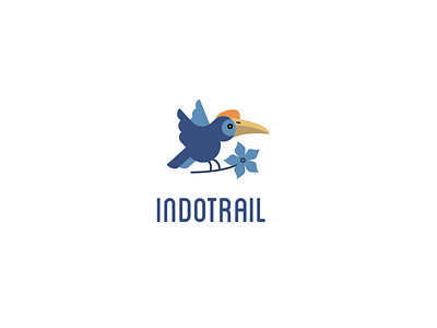 Indotrail again bird hornbill indotrail knobbed logo