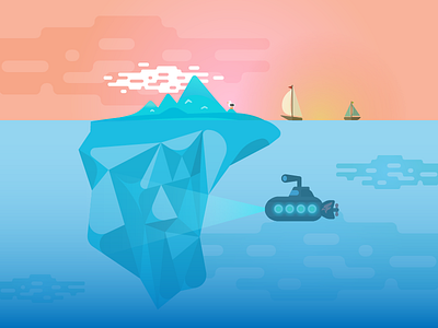 Iceberg illustration ice iceberg illustration sea ship snow sunset