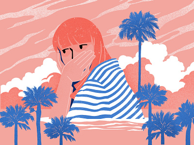 Summertime daydream character color design flat illustration procreate summer