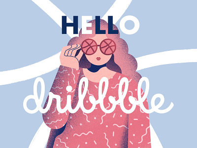 Hello Dribbble! character debut design dribbble firstshot flat illustration procreate