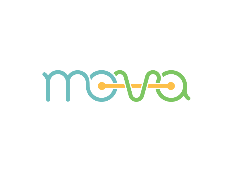 Mova annimation bike design discover ecology electric health inovative logo move scooter travel