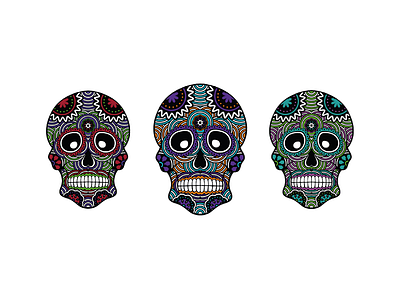 Mexican Skull bone color death design graphic mexican muerte party psychedelic skeleton skull vector