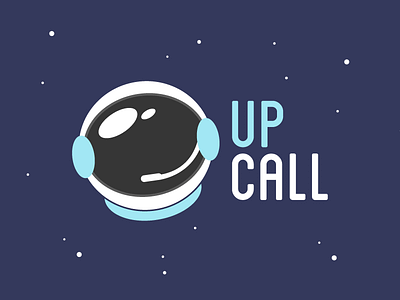 Up Call call communication cosmonaut design graphic helmet illustration logo phone planet space universe