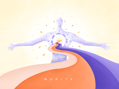 Mudita feelings figure happyness human illustraion joy meditation mindfulness mother mudita
