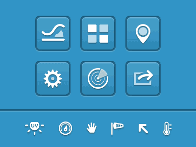 Icons on color animation app button gif graph icon icons pin radar settings share temperature tiles uv weather wind